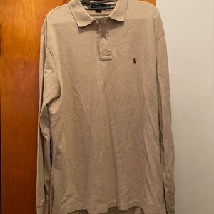 Polo by Ralph Lauren Men's Tan Long Sleeve Polo Shirt
